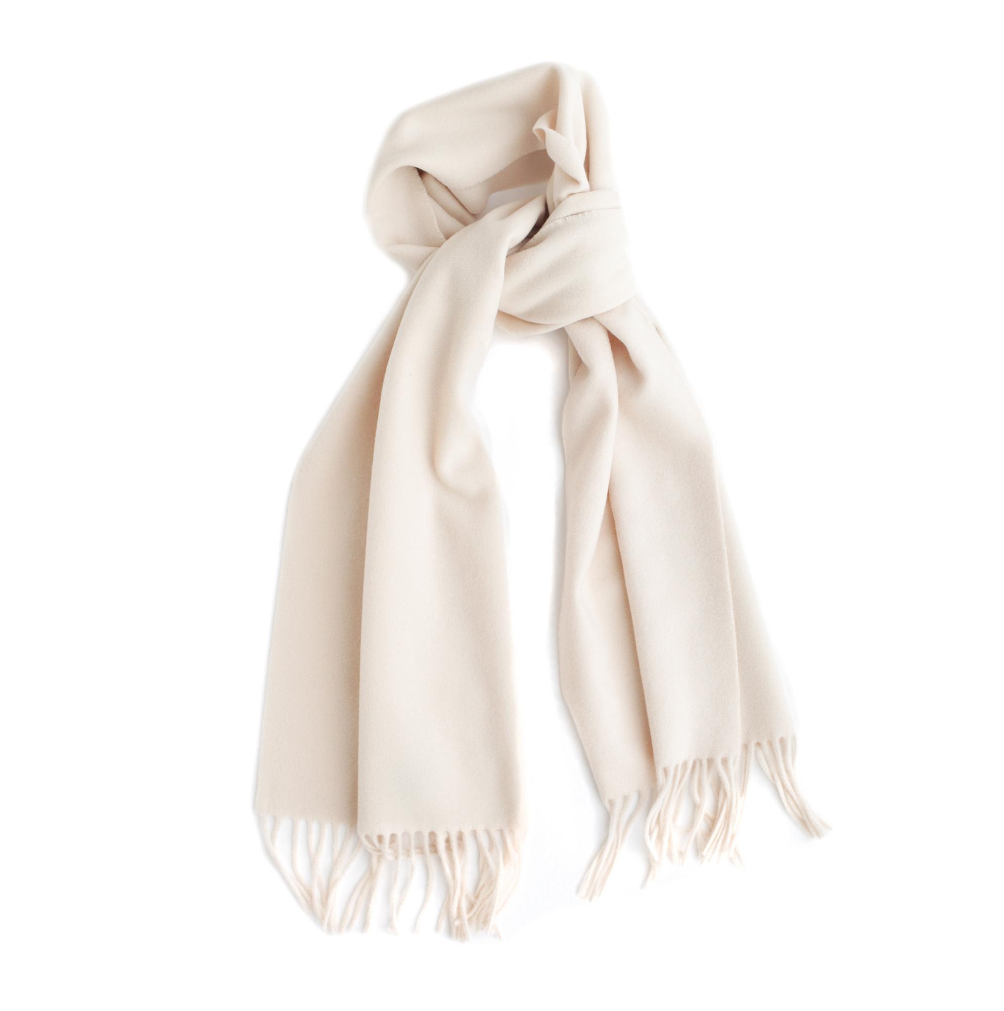 Шарф из плотной шерсти с кашемиром, кремовый