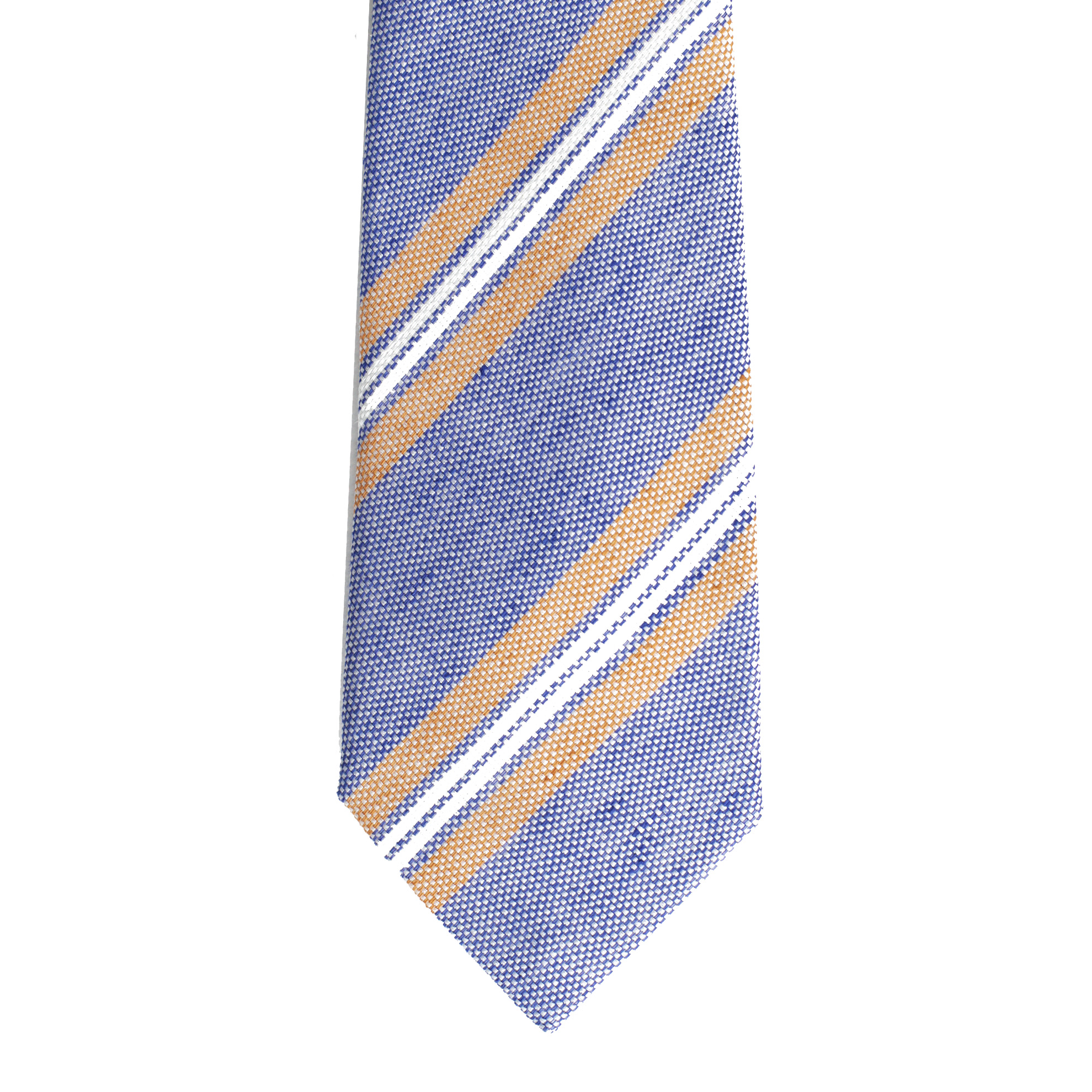 Галстук в полоску, шёлк/лён