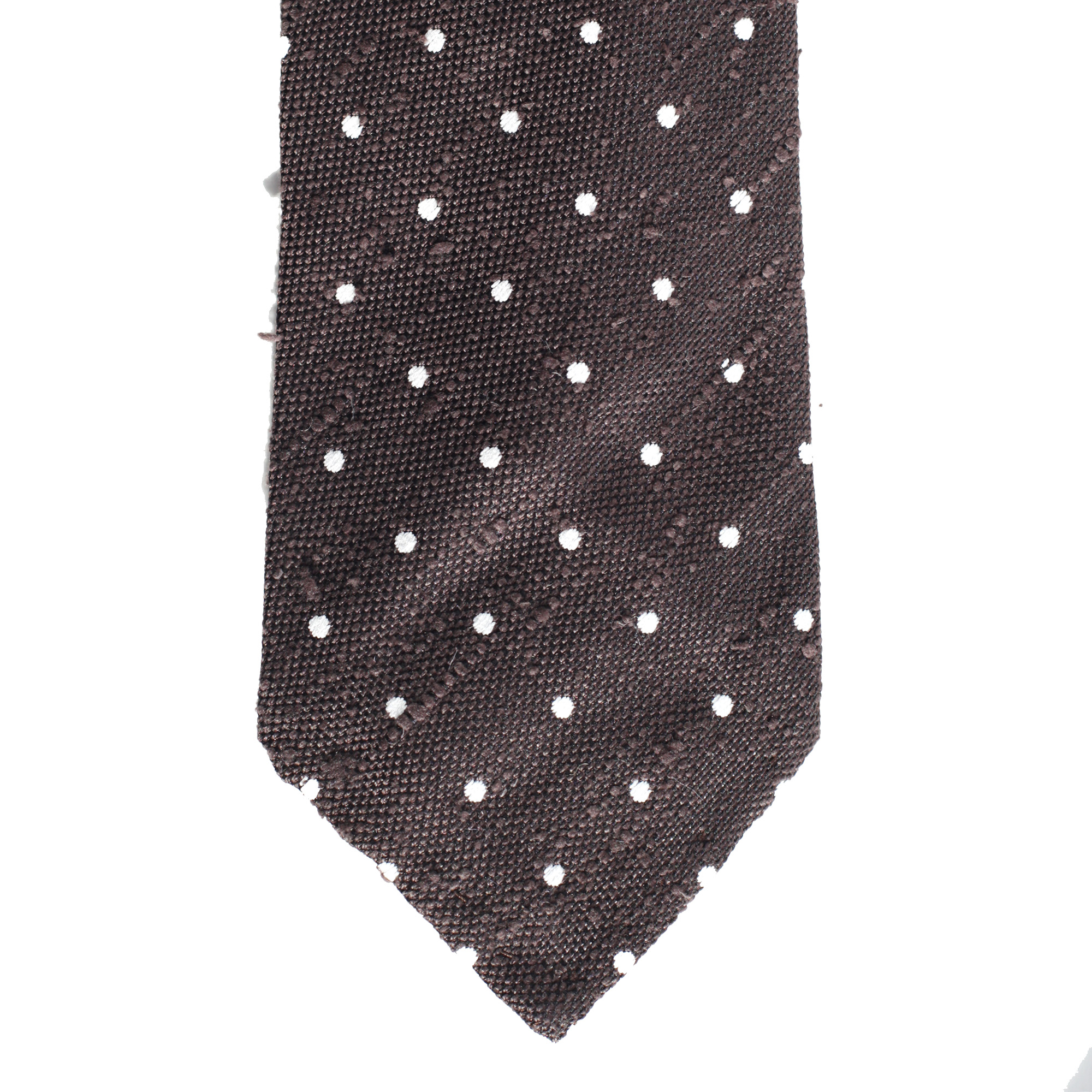 Галстук в горошек, коричневый, шёлк