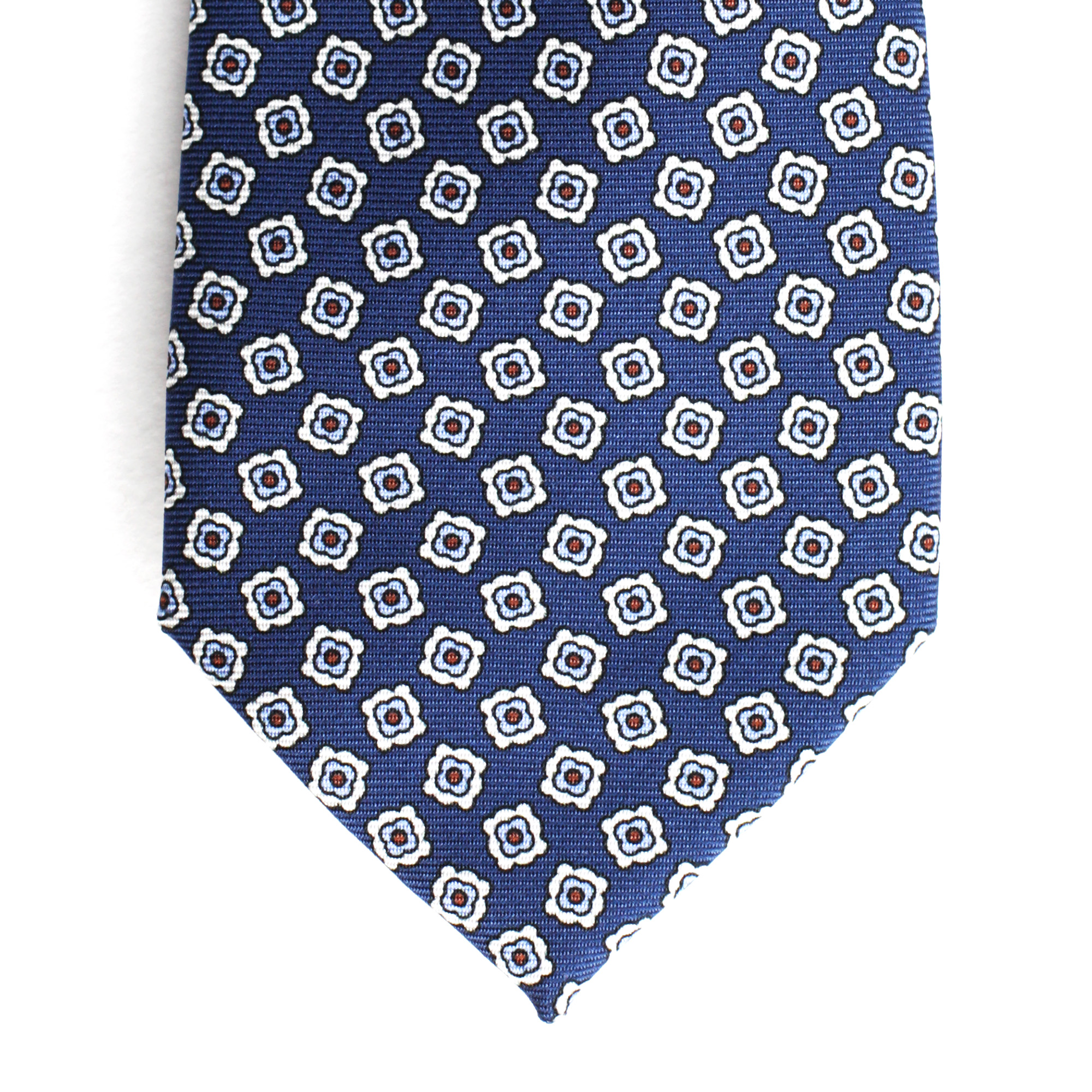 Синий галстук с геометрическим принтом