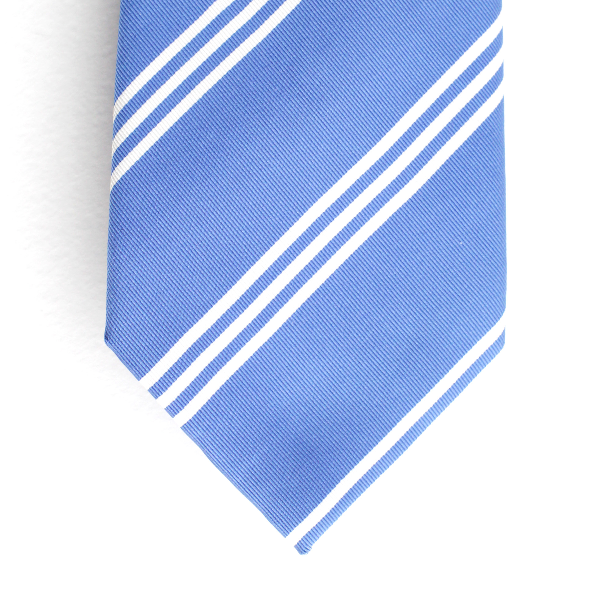 Галстук голубой в тройную полоску, шёлк