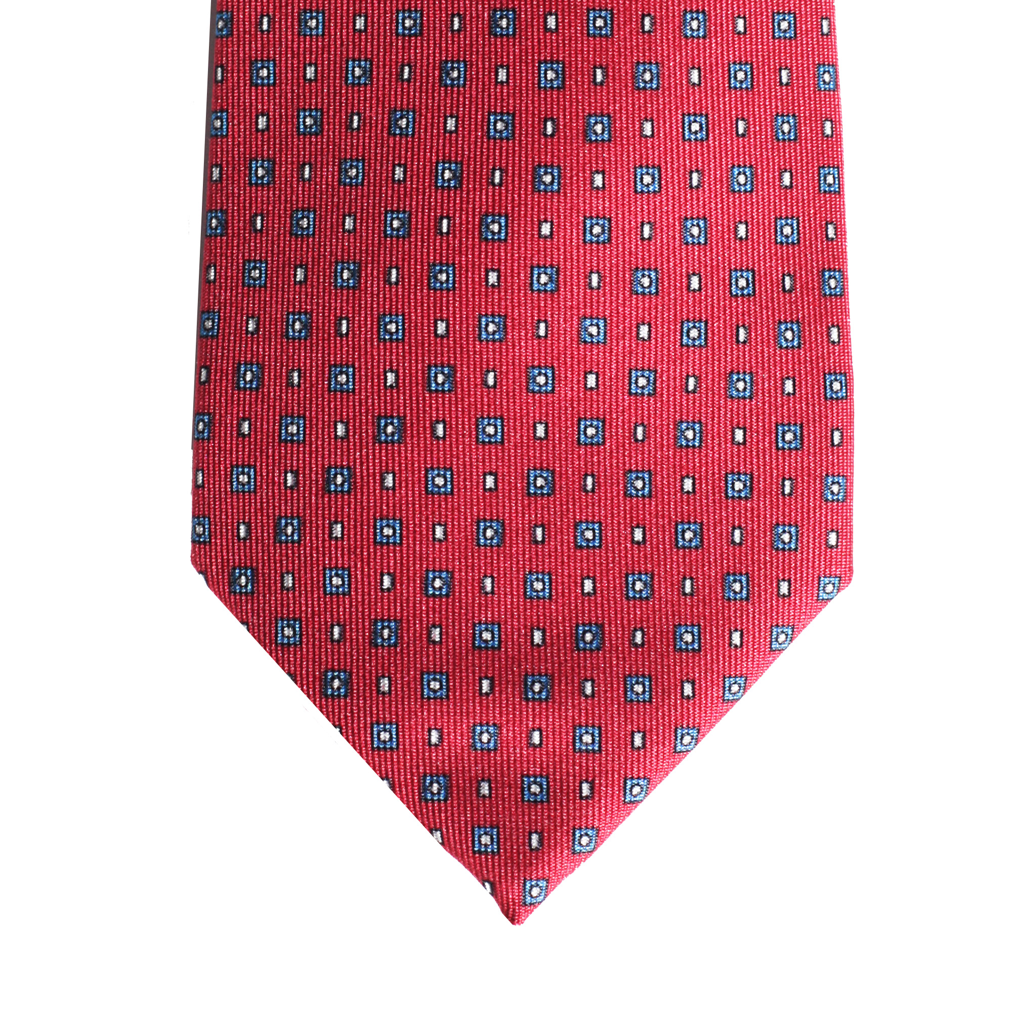 Алый галстук с геометрическим принтом