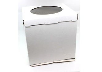 Коробка картонная белая С ОКНОМ 30х30х30 см