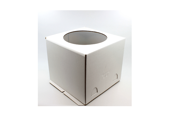 Коробка картонная белая С ОКНОМ 24х24х22 см