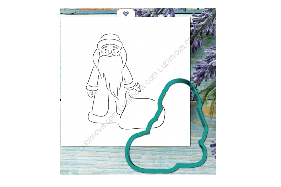 Дед мороз с мешком 2 (форма+трафарет)
