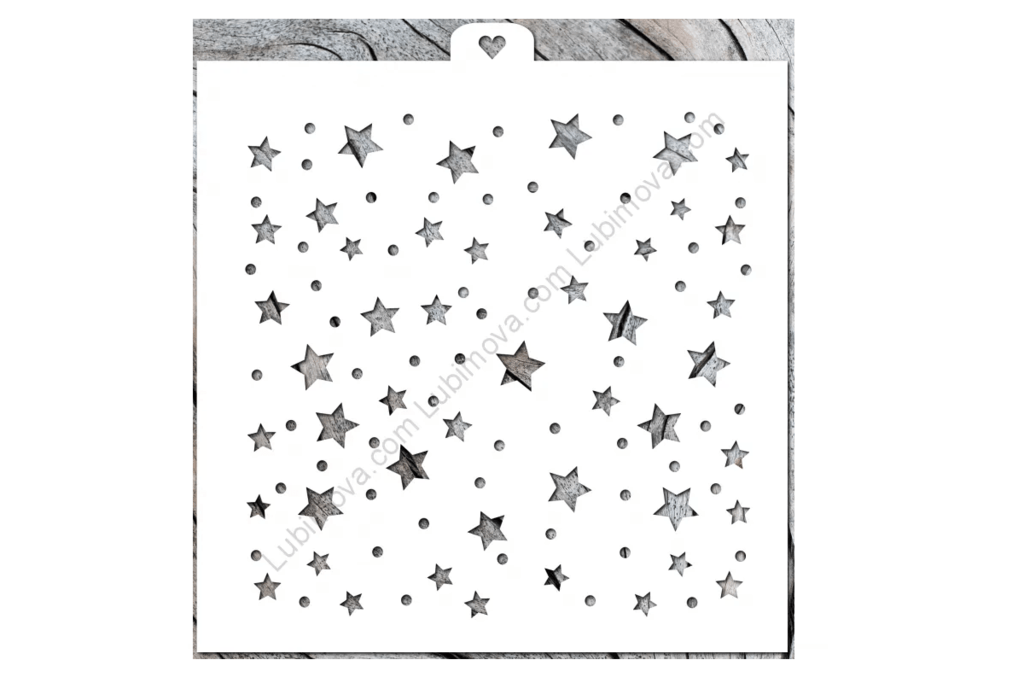 Трафарет Звезды и конфетти