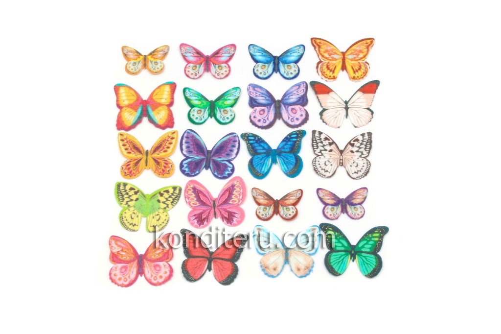 Вафельные бабочки двухсторонние, 10 шт