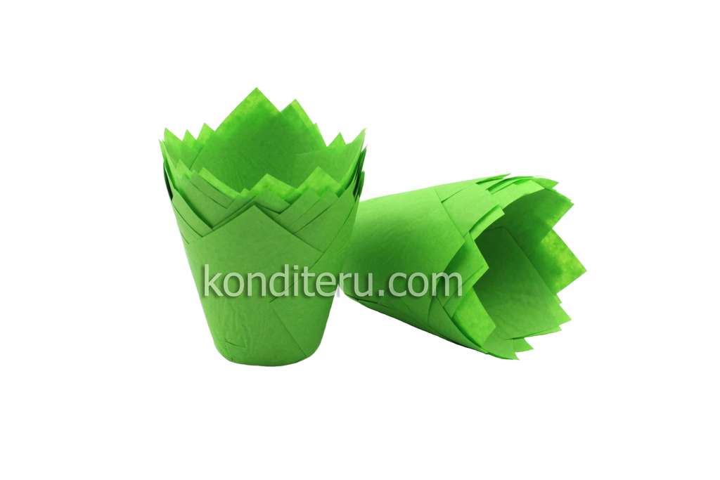 Форма для выпечки Тюльпан 5*8 см (зелёный) 50 шт.