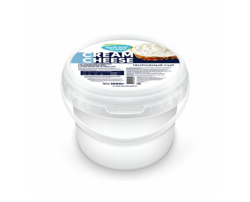 Сыр творожный сливочный CREAM CHEESE “ЧУДСКОЕ ОЗЕРО” 60%, 1 кг