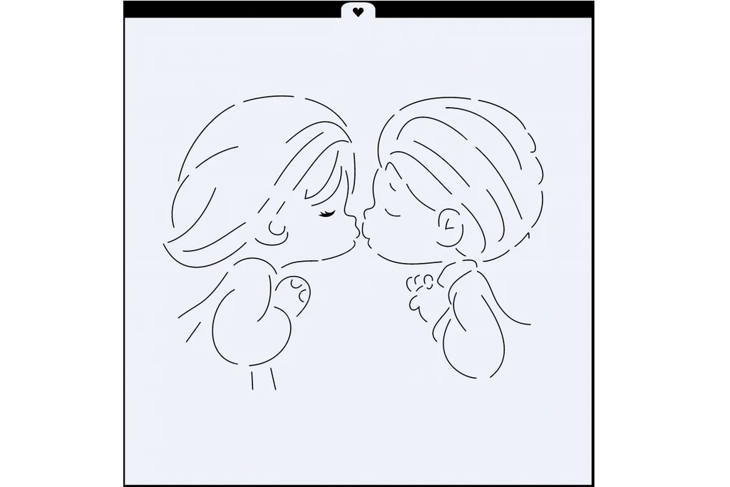 Трафарет для торта Мальчик и девочка, 22 см