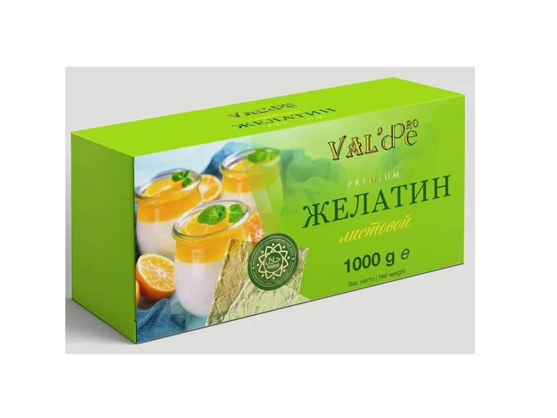 Желатин листовой VAL'DE Pro Premium 180+bloom, 50 г