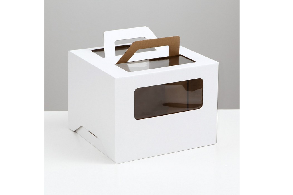 Коробка с ОКНОМ и РУЧКАМИ 22*22*15 см