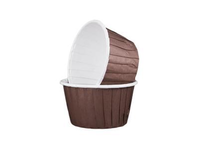 Форма для выпечки Маффин 5*4 см коричневая с белым 50 шт.
