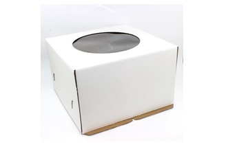 Коробка картонная белая С ОКНОМ 30х30х19 см