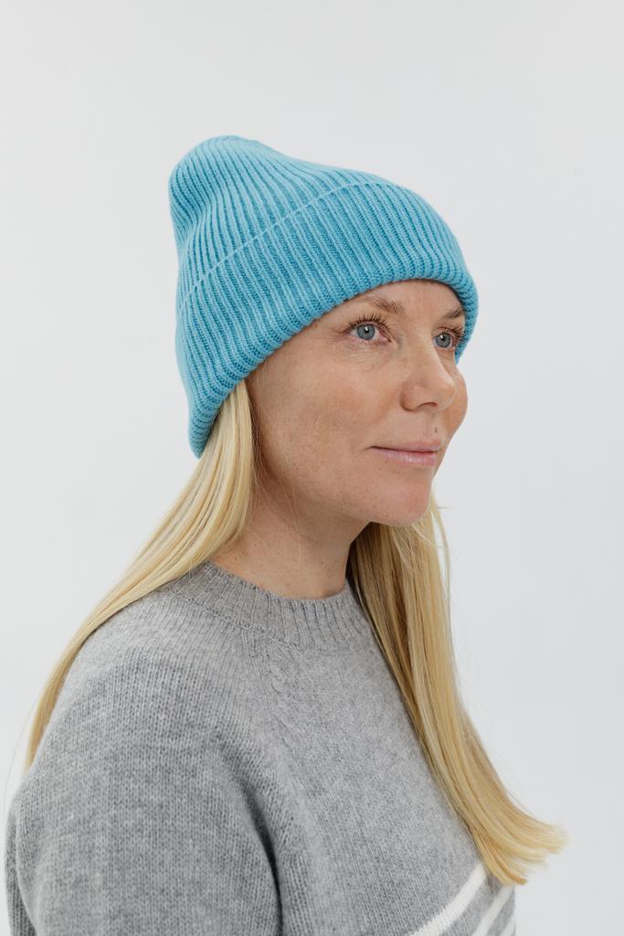 Шапка Голубая 100% меринос