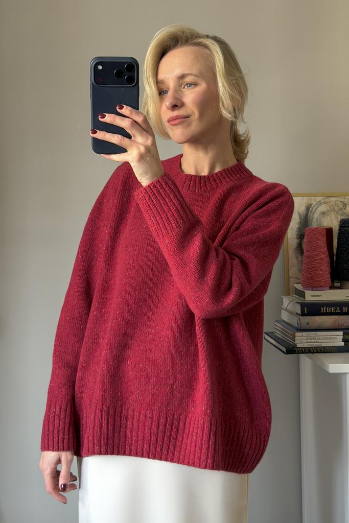 Джемпер Твид Клюква 100% меринос