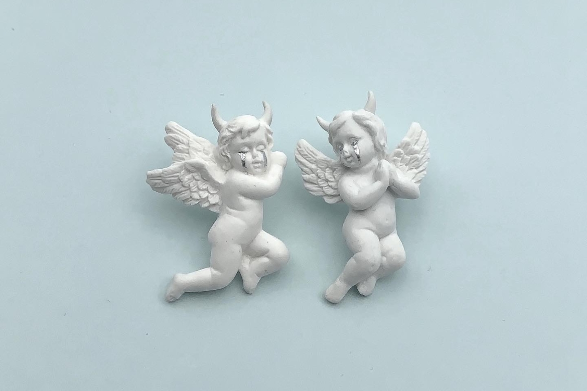 серьги ангелы-бесы