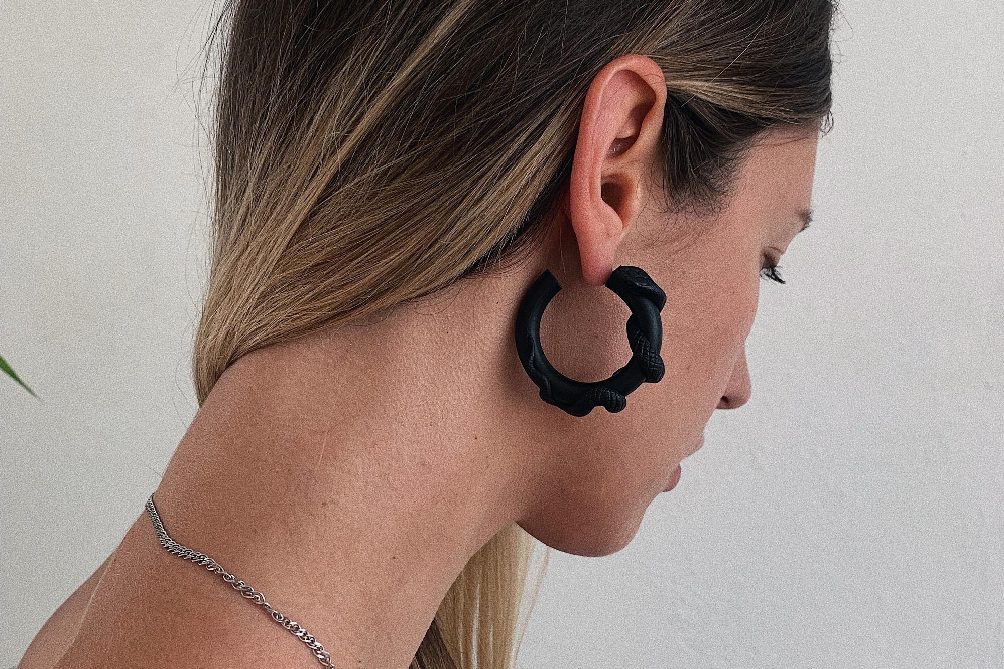 серьги кольца со змеями