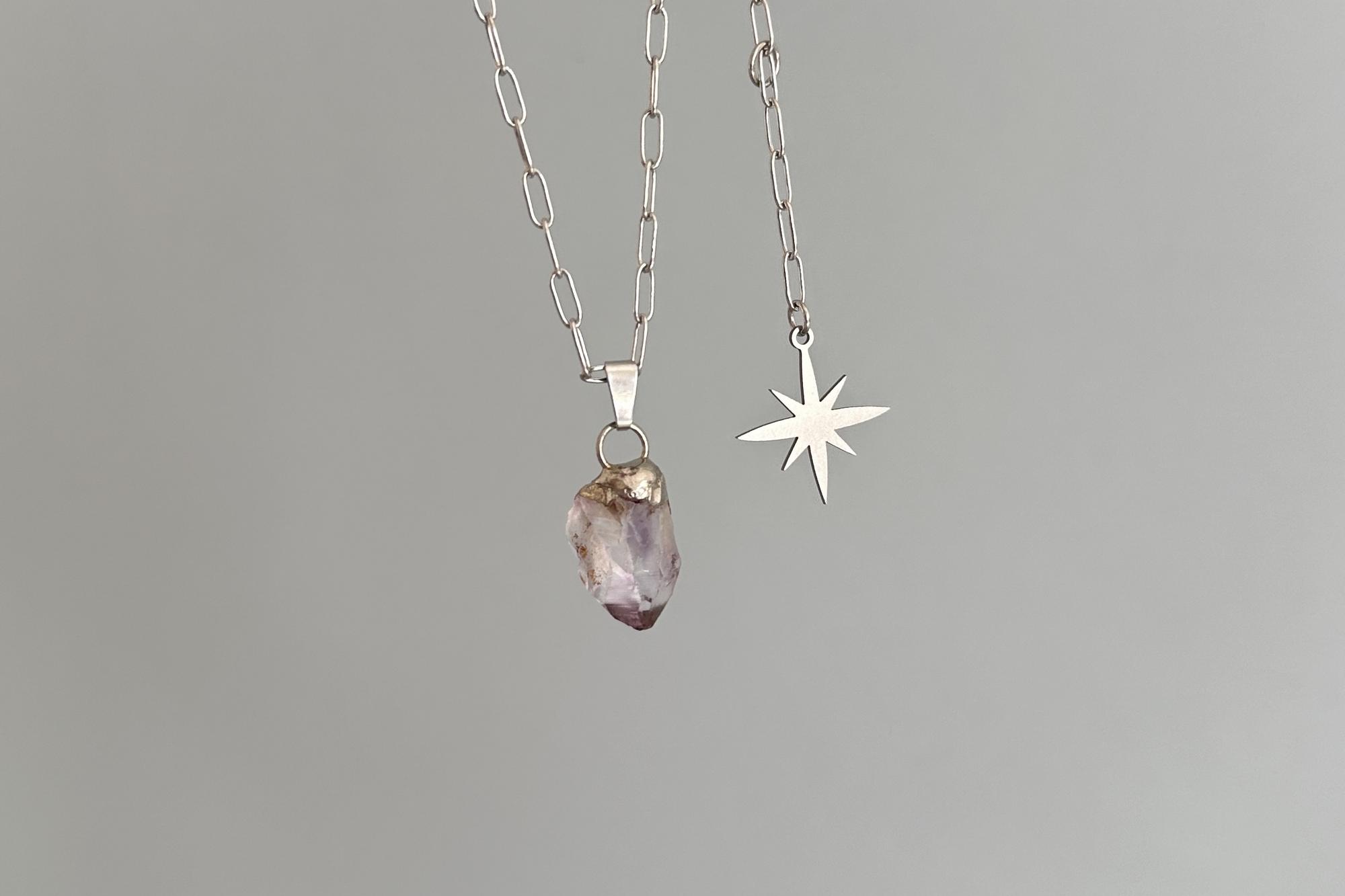 кулон с аметистом №1