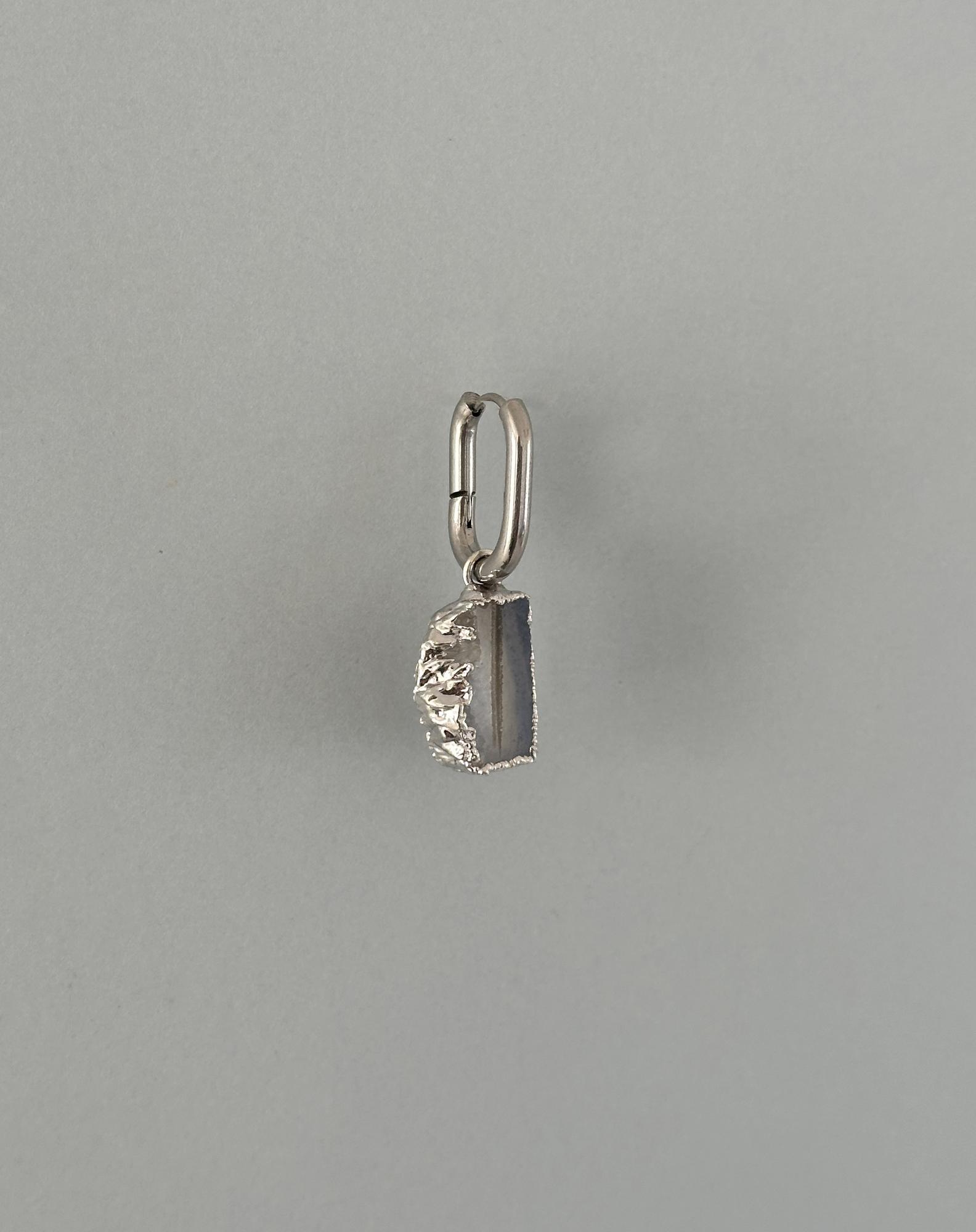 моносерьга со срезом агата №2