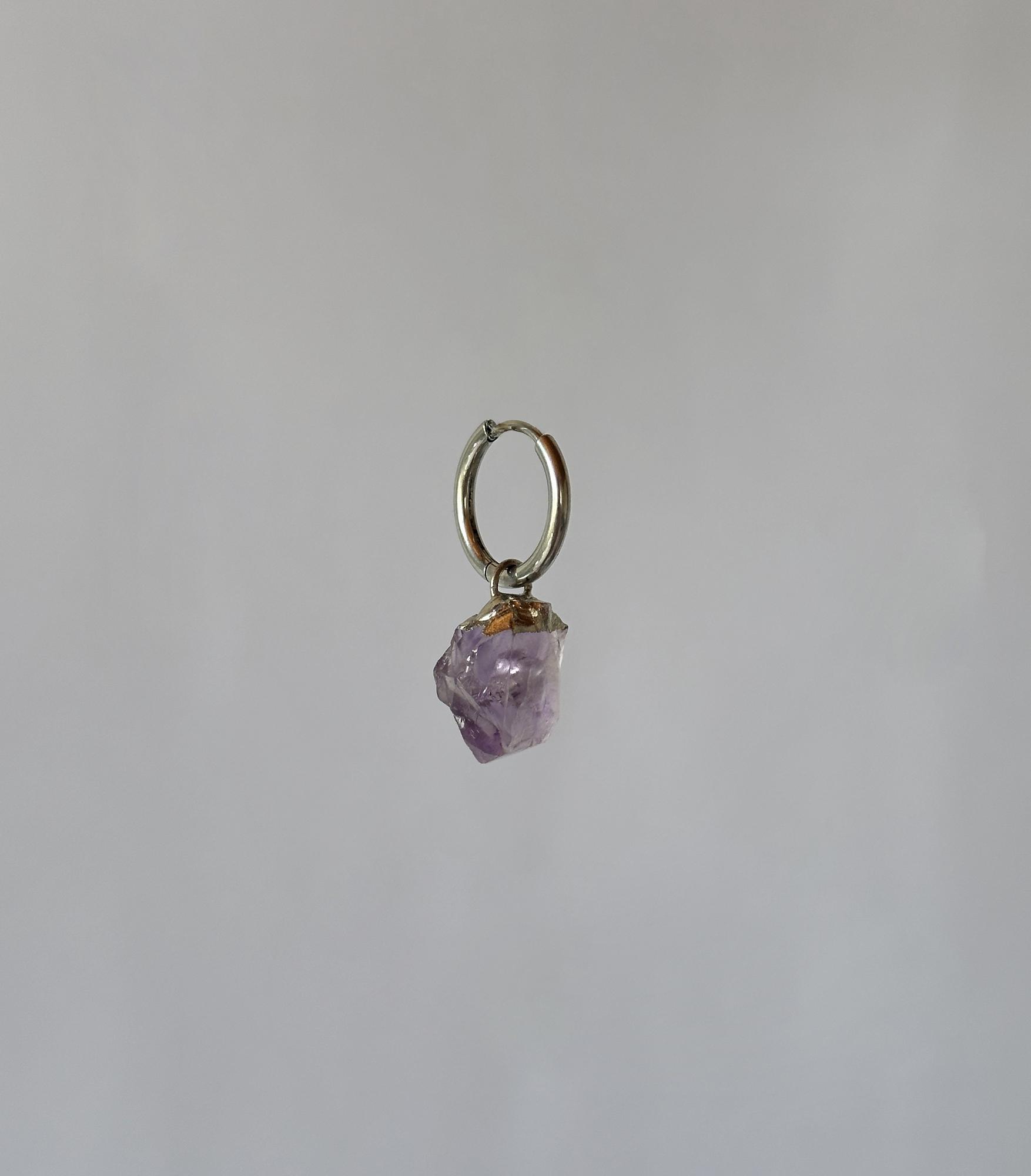 моносерьга с аметистом №3