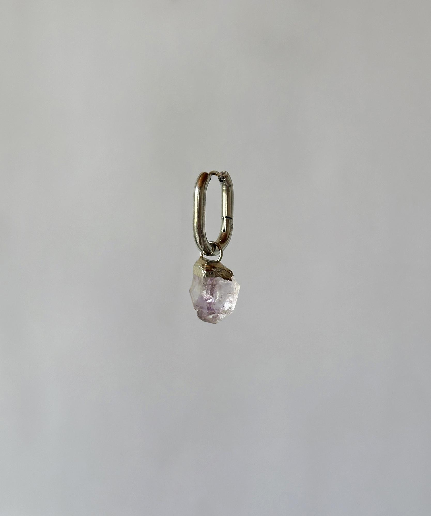 моносерьга с аметистом №4