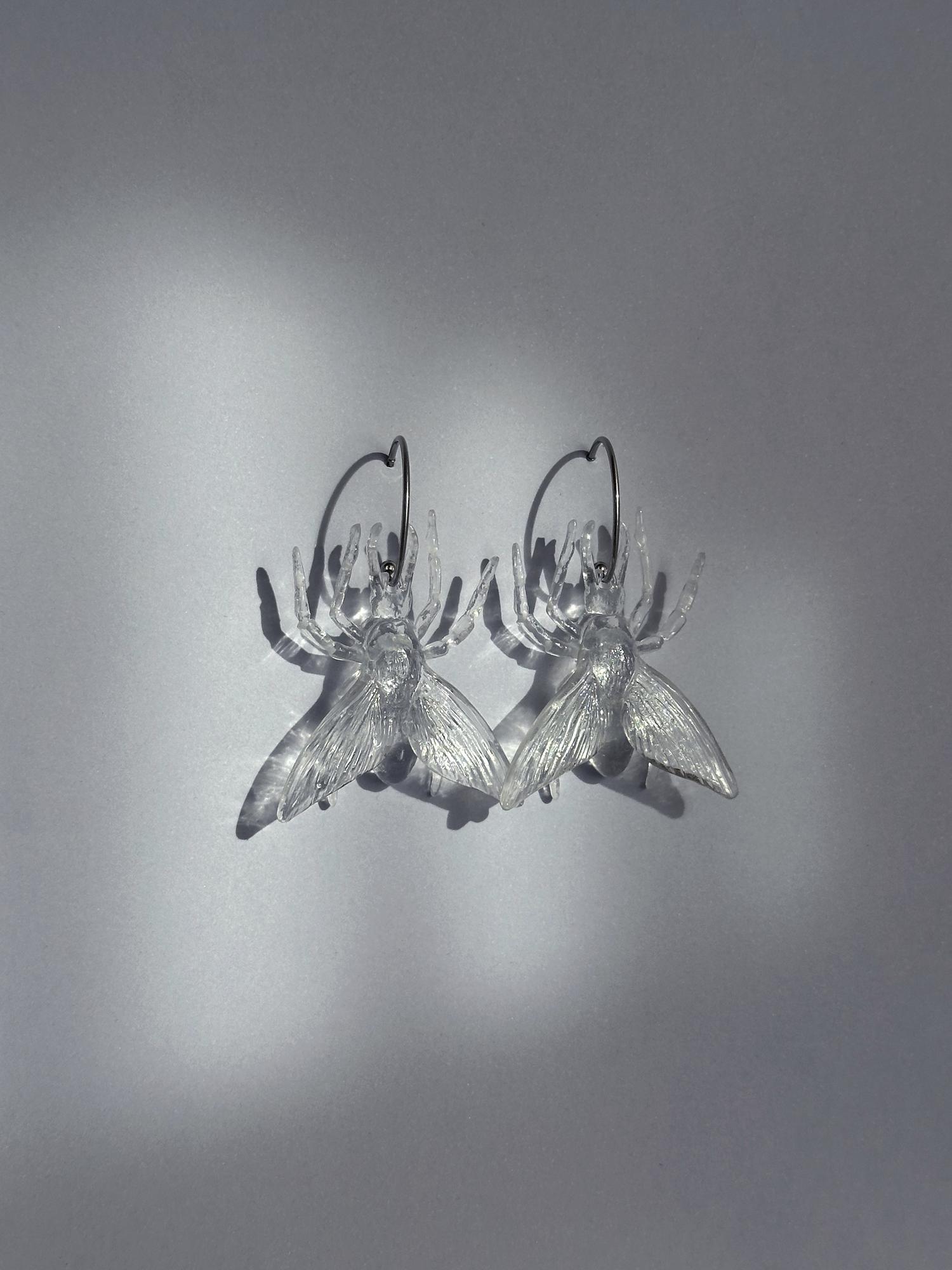 серьги кристальные мотыльки