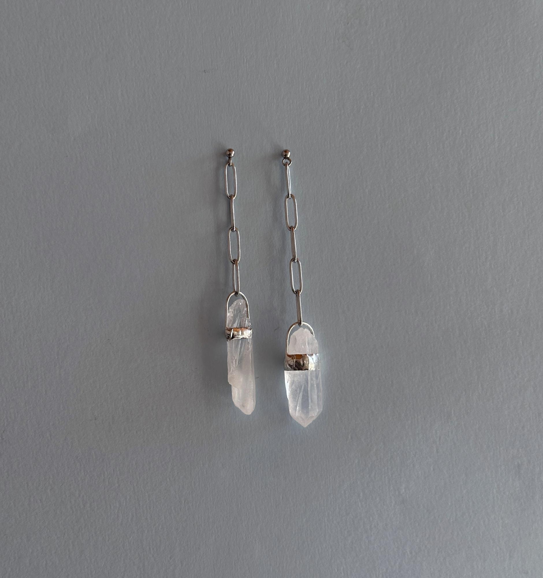 серьги с горным хрусталём №3