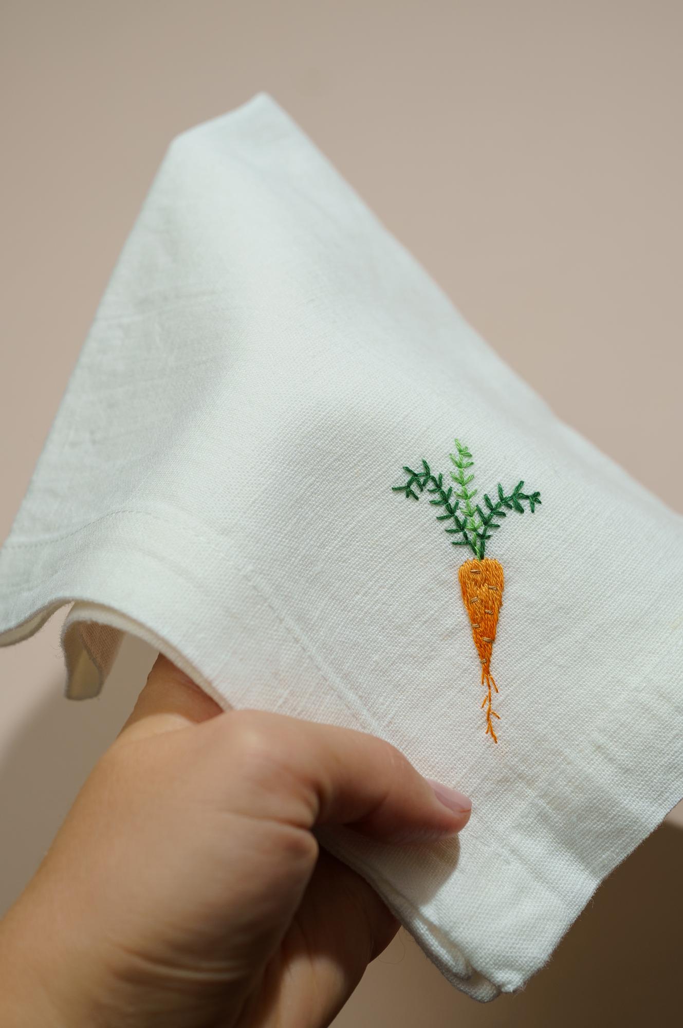 Салфетки с овощами: морковка