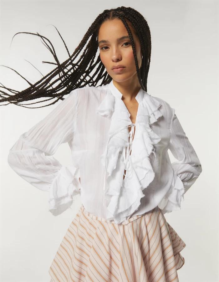 Рубашка DONDUP 300 белая волан