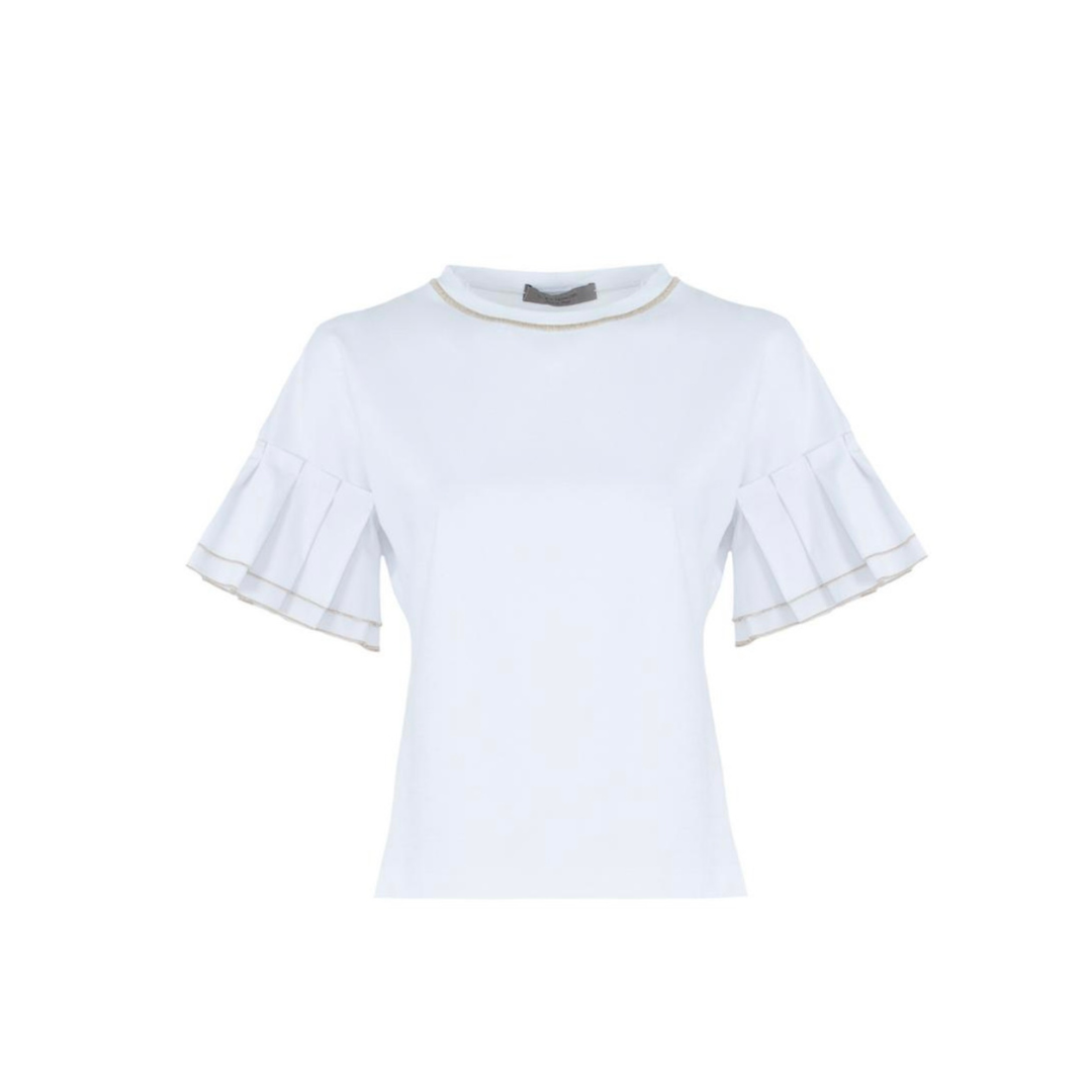 Футболка D.EXTERIOR 56796 белая волан