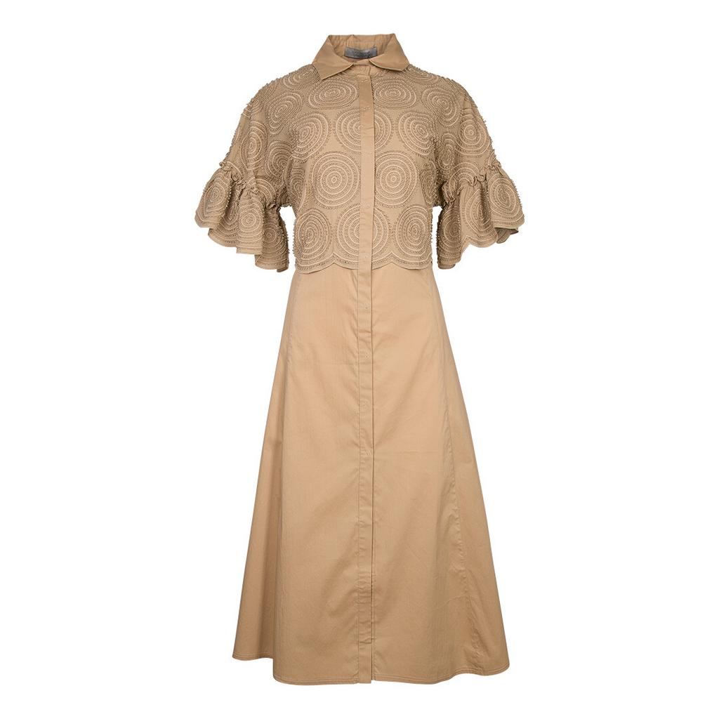 Платье D.EXTERIOR 56825 бежевое шитье