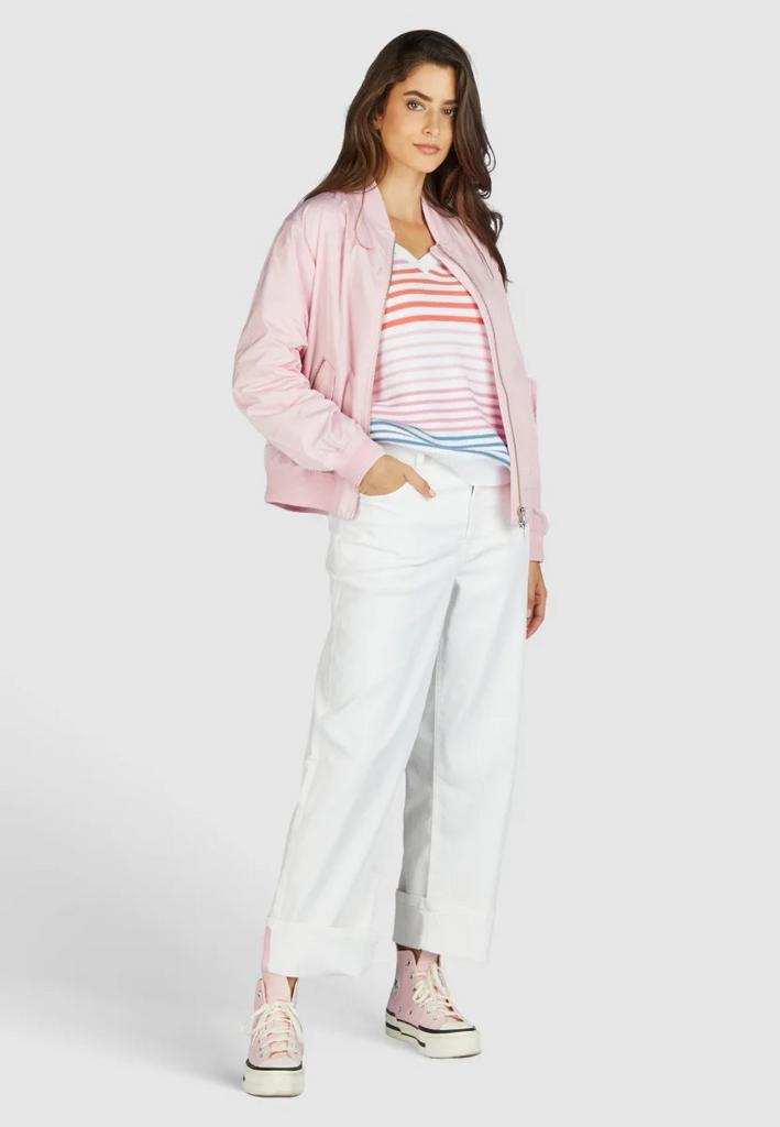 Джинсы  MARC AUREL 93281 белые отворот