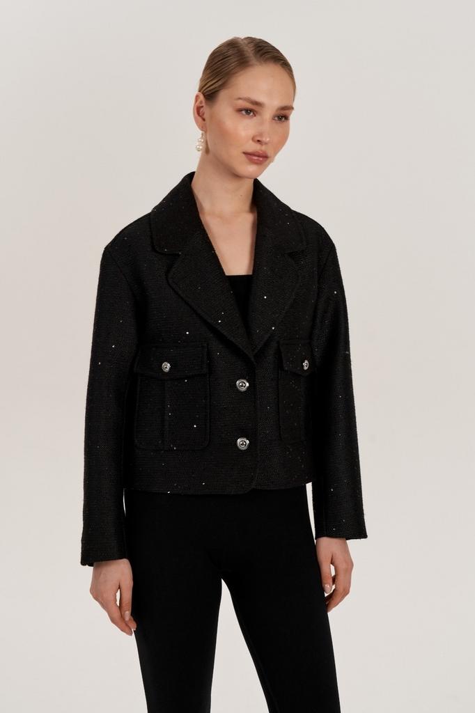 Жакет SEVEN LAB 42.903.473 черый укороченный из твида