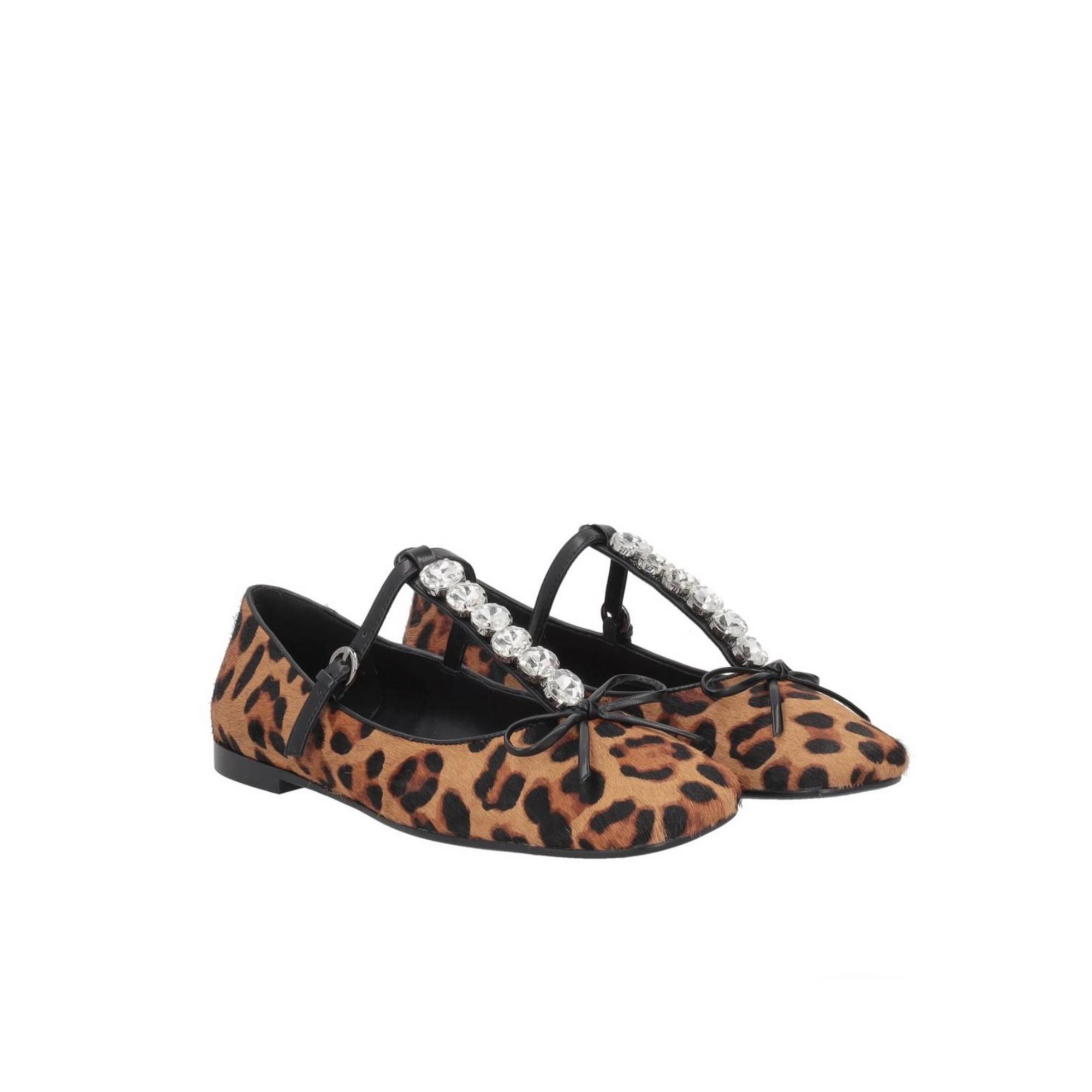 Туфли TOSCA BLU 2515 леопард стразами