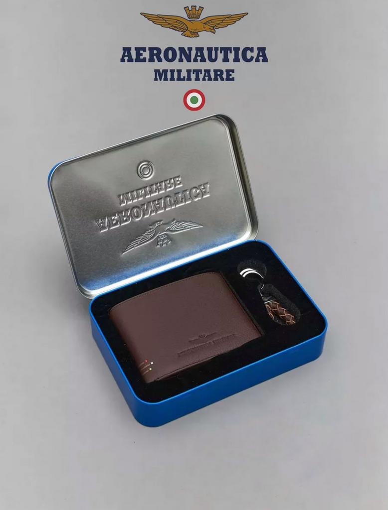 Подарочный набор AERONAUTICA коричневый с брелком