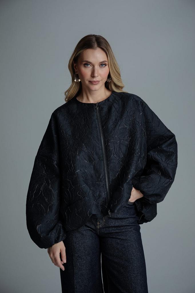 Бомбер TUFFONI 7726023 черный, цветы