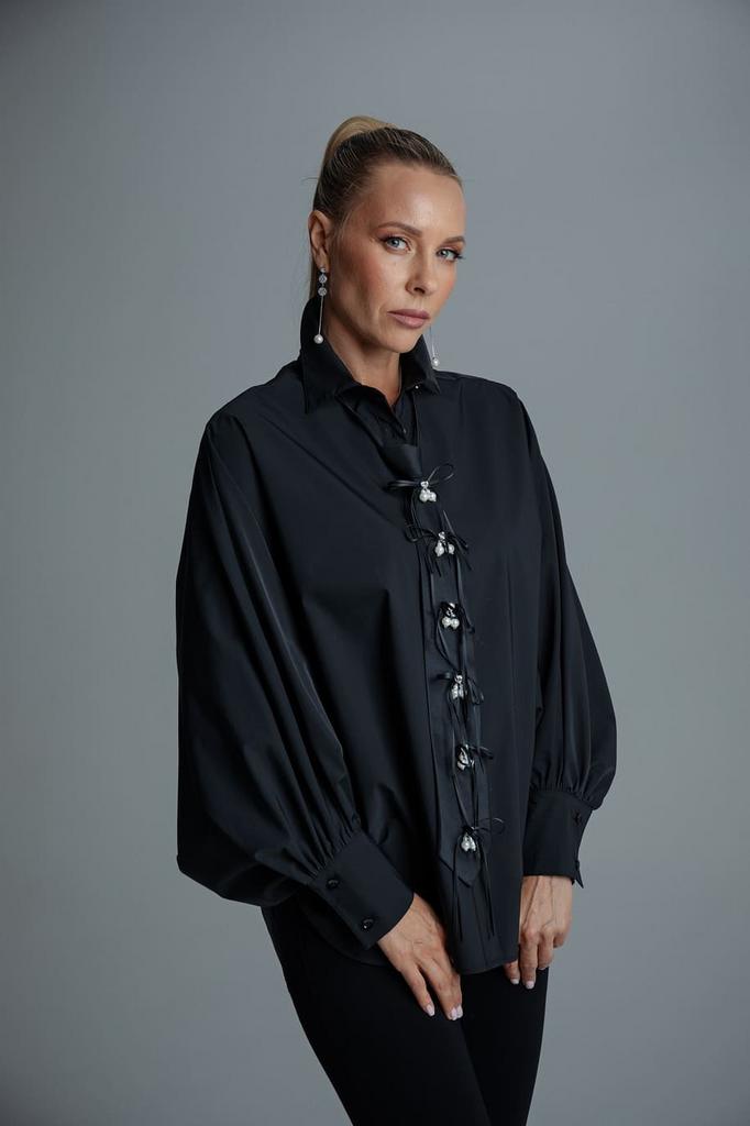 Рубашка TUFFONI 8425017 черная, галстук