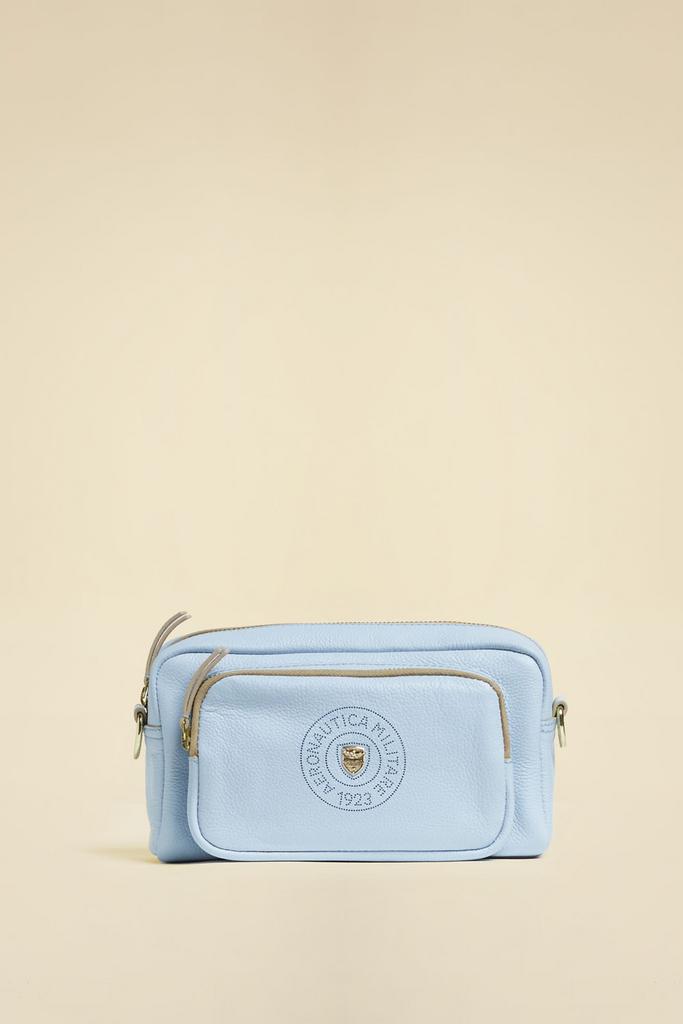 Сумка AERONAUTICA голубая, кожа