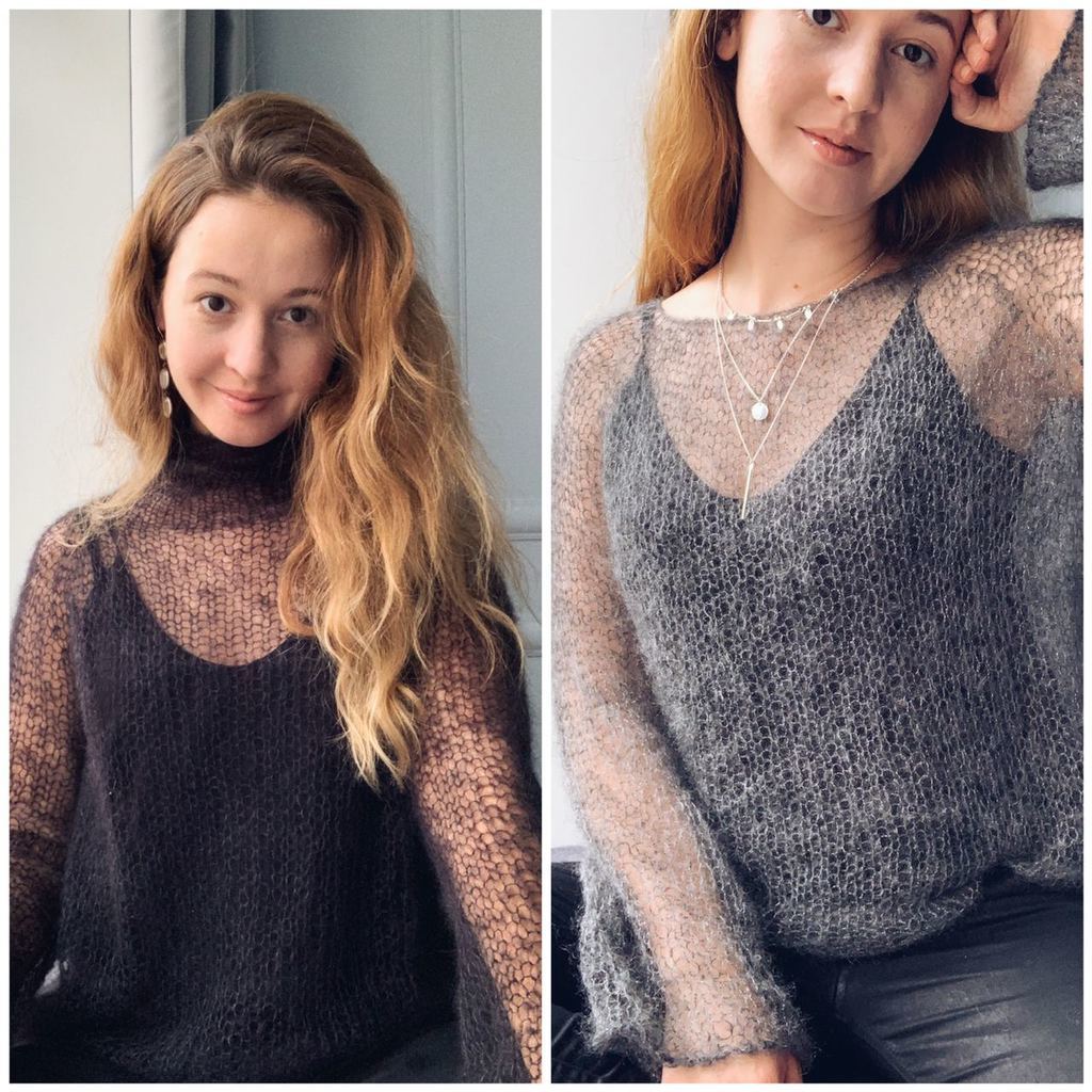 2 Мастер-класс Свитер Паутинка с горловиной Лодочка и с Воротом