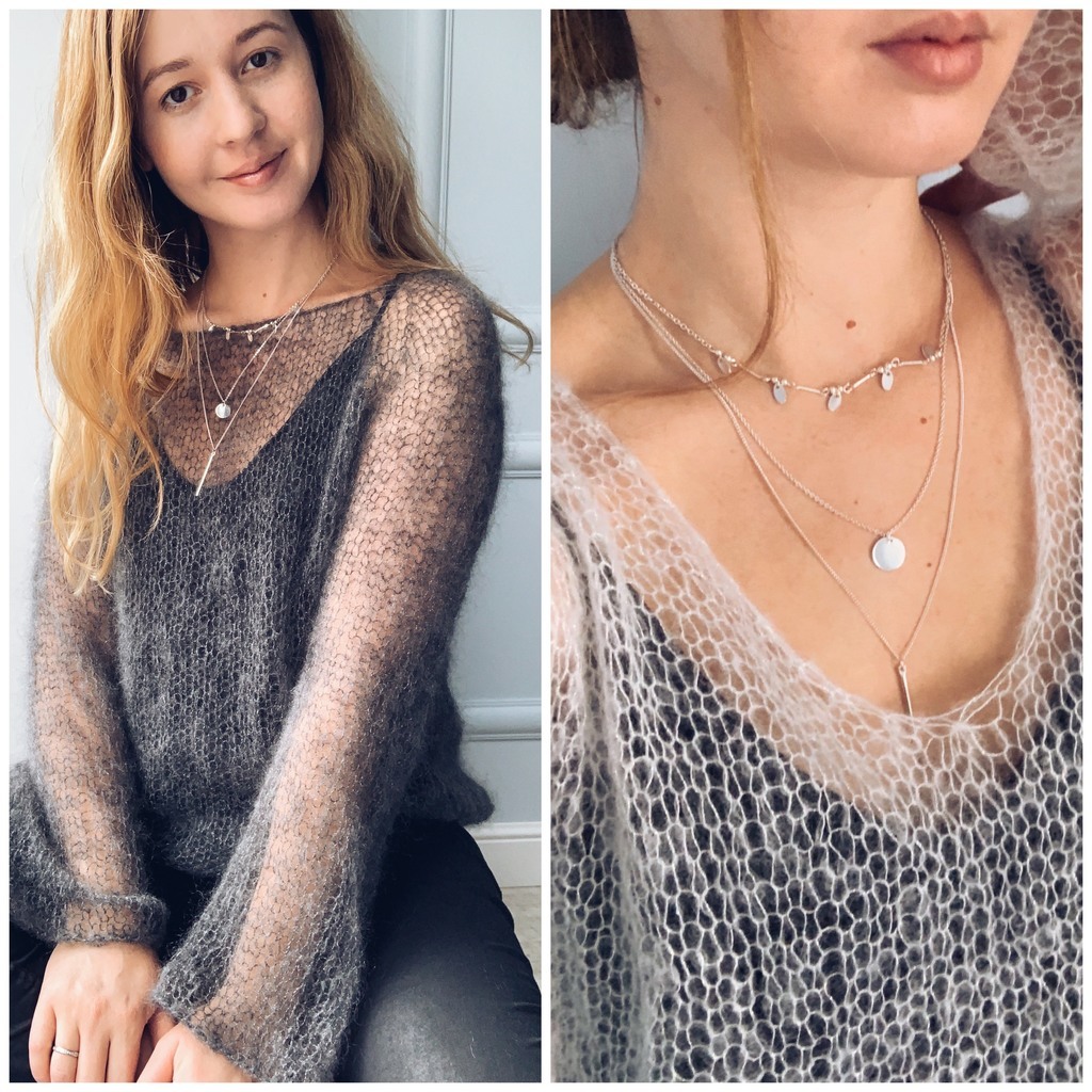 2 Мастер-класса: Свитер Паутинка с горловиной Лодочка и с V-вырезом