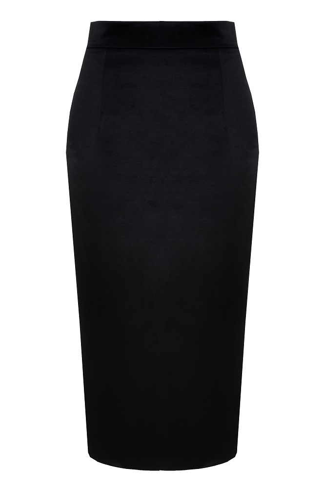 Юбка-карандаш миди из шёлкового атласа