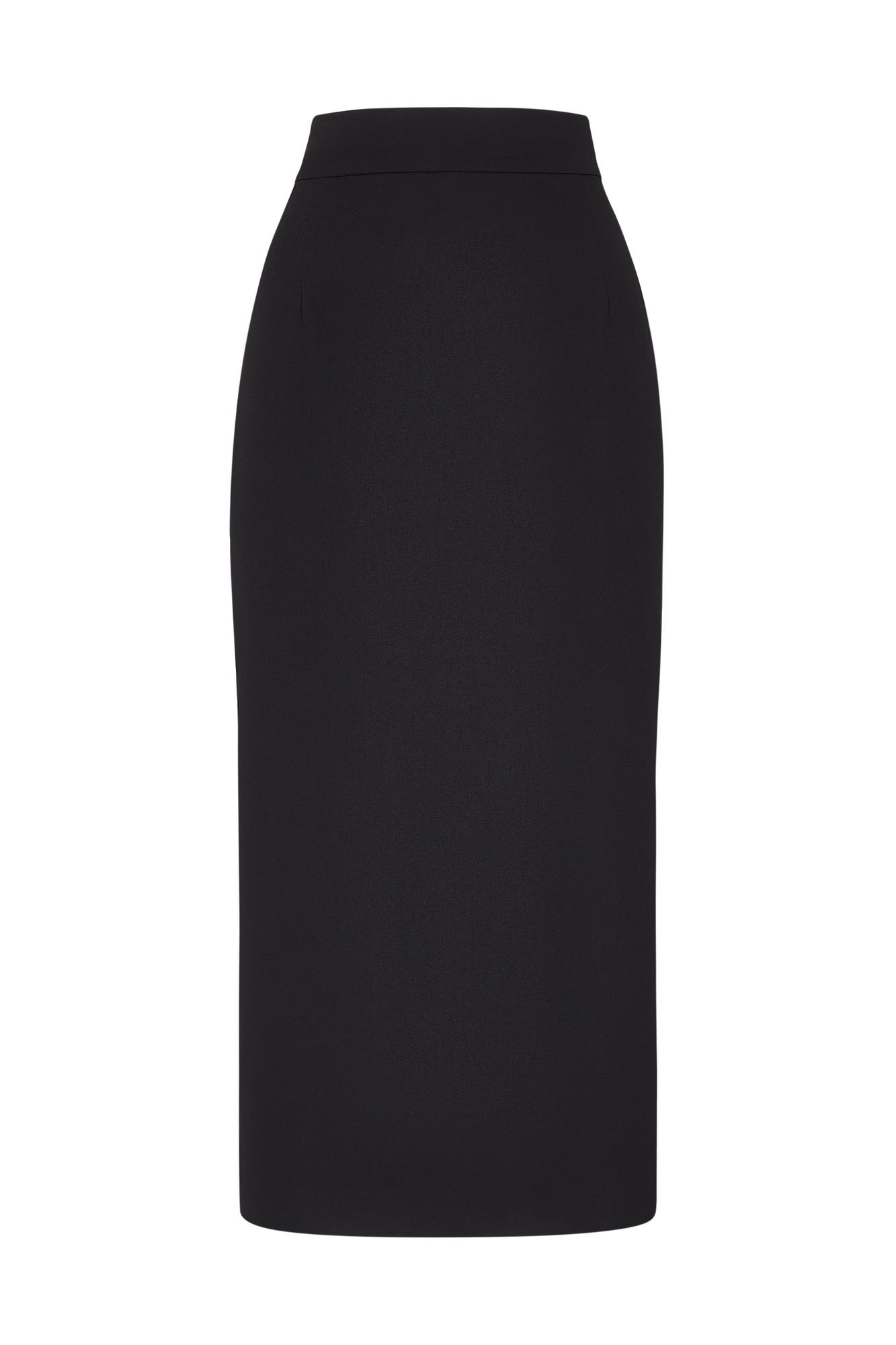 Юбка из люксовой шерсти чёрного цвета