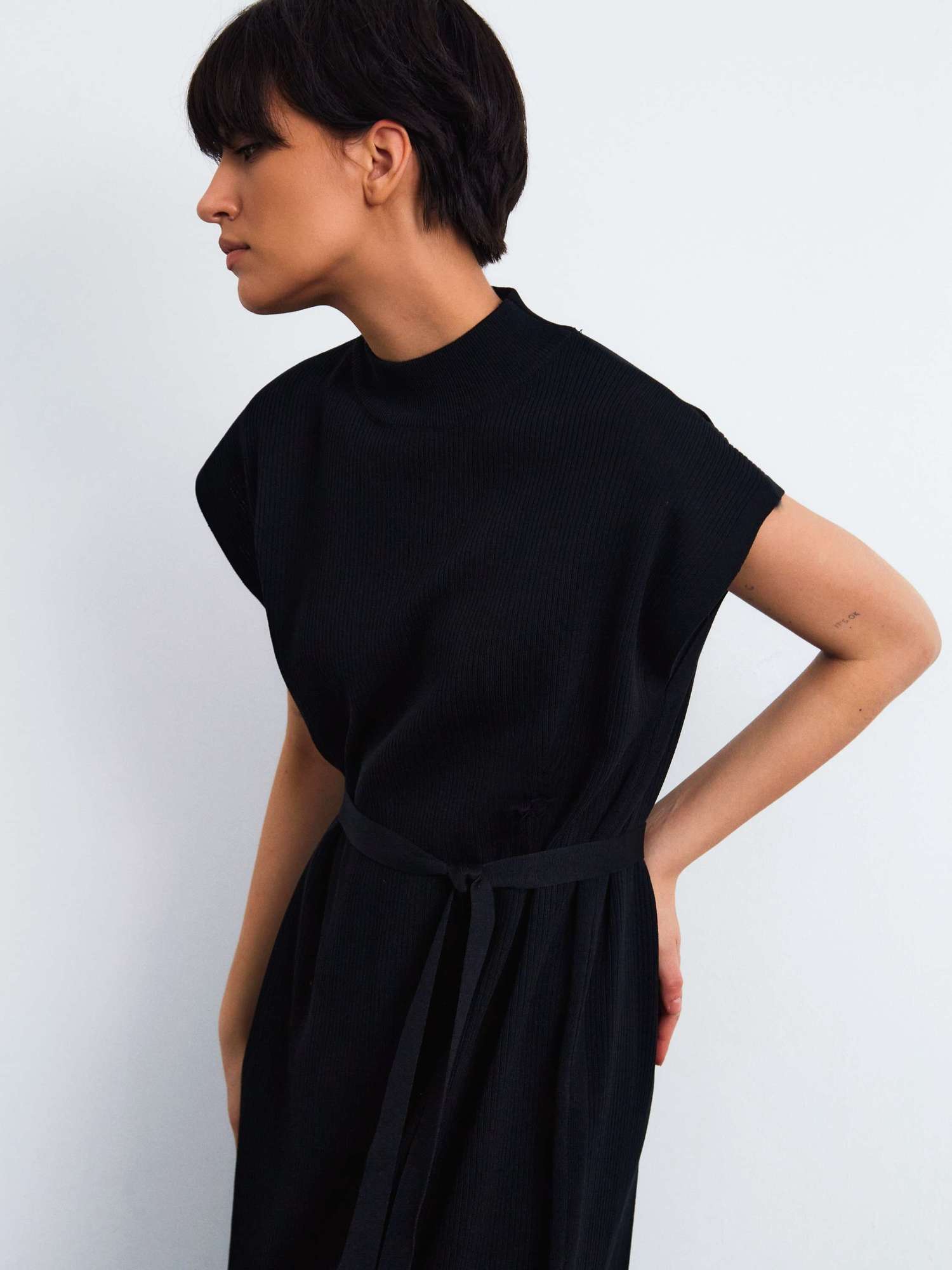 Платье из хлопка, черное