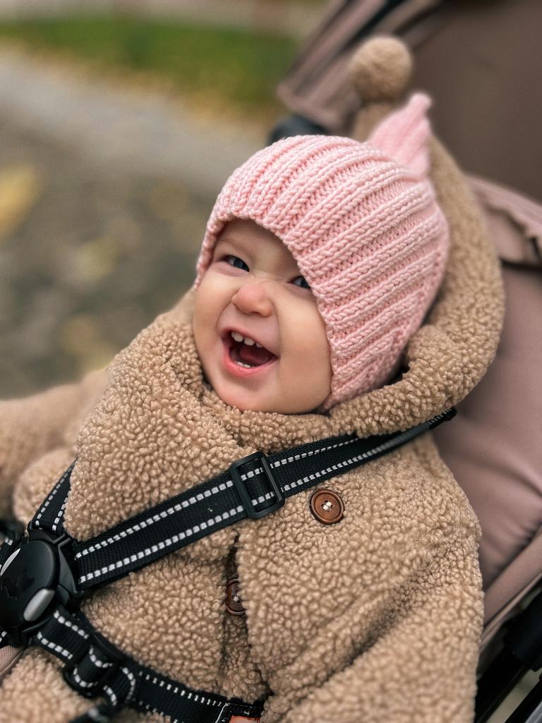 Чепчик «Эльфик» из итальянского мериноса, нежно-розовый