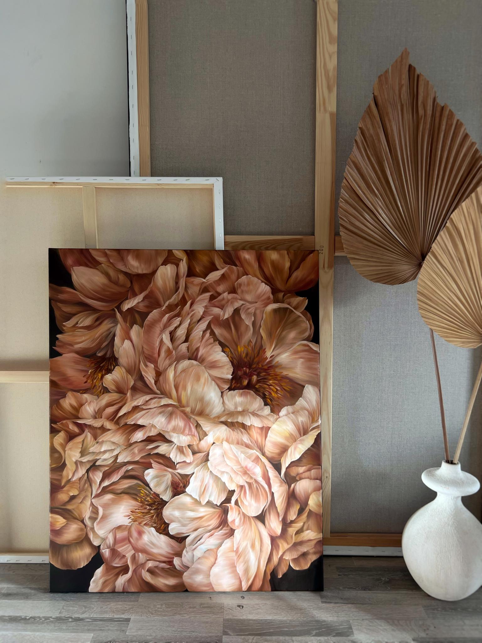 peony 絵画原画 アクリル画テクスチャーアート 小さな幸せ見つけたよ(アクリル画/キャンバスF3号) | KEITA PASTEL