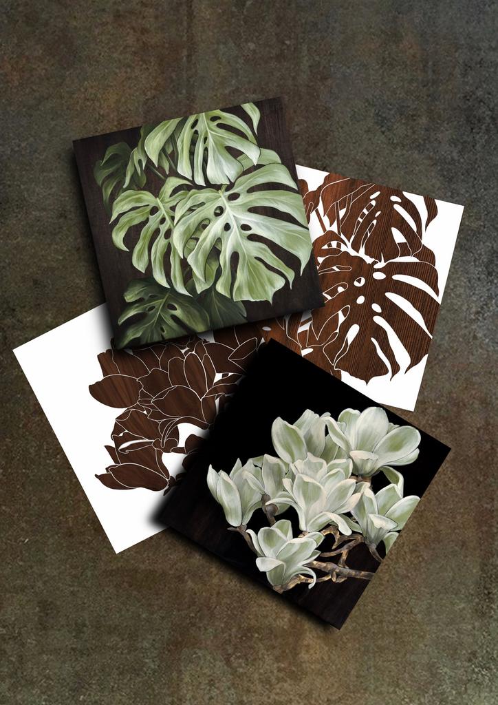 Monstera + Magnolia Stencil Duo