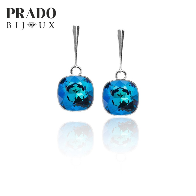 Серьги "Square  style" bermuda blue