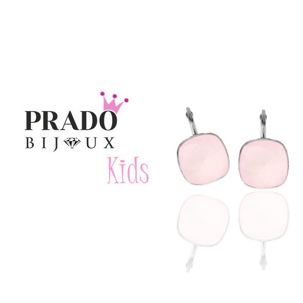 Серьги Square rose opal