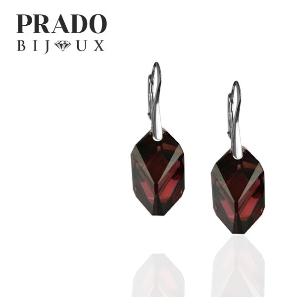 Серьги "Cube" burgundy